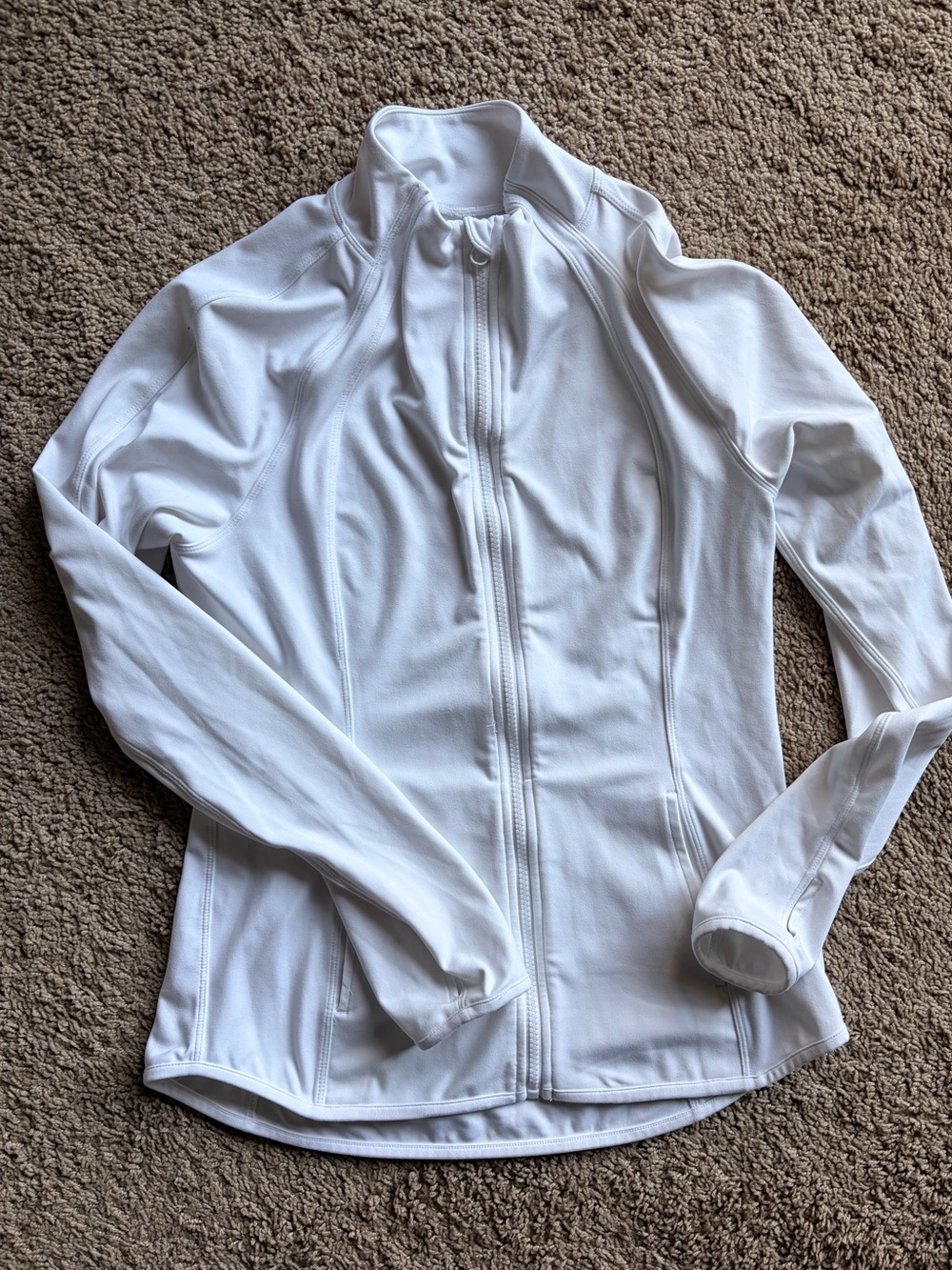 Yogalicious White Full-Zip Flare Yoga Jacket Sz M